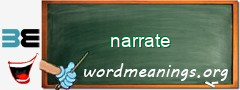 WordMeaning blackboard for narrate